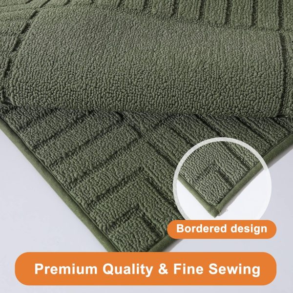 BEQHAUSE-Kitchen-Rugs-Non-Slip-Kitchen-Mats-for-Floor Machine Washable Kitchen Rugs 2 Pieces Kitchen Carpet Runner with TPR Backing,Green,24x35inch/24x60inch - Image 4