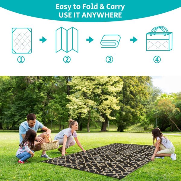 HEBE Outdoor Rug 5'x8' for Patios Waterproof Clearance Reversible Patio Mat Plastic Straw Rug RV Camping Mat Outside Area Rug Carpet for Camping RV,Porch,Deck,Balcony,Camper,Backyard - Image 4
