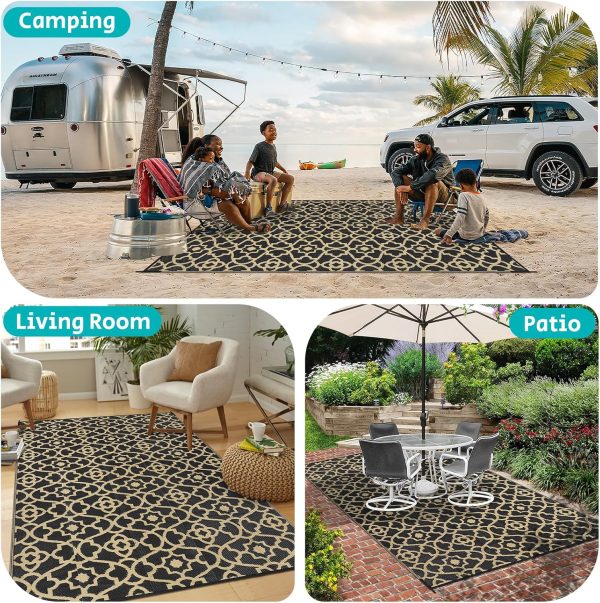 HEBE Outdoor Rug 5'x8' for Patios Waterproof Clearance Reversible Patio Mat Plastic Straw Rug RV Camping Mat Outside Area Rug Carpet for Camping RV,Porch,Deck,Balcony,Camper,Backyard - Image 7