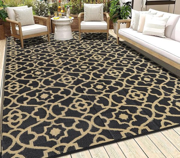 HEBE Outdoor Rug 5'x8' for Patios Waterproof Clearance Reversible Patio Mat Plastic Straw Rug RV Camping Mat Outside Area Rug Carpet for Camping RV,Porch,Deck,Balcony,Camper,Backyard - Image 8