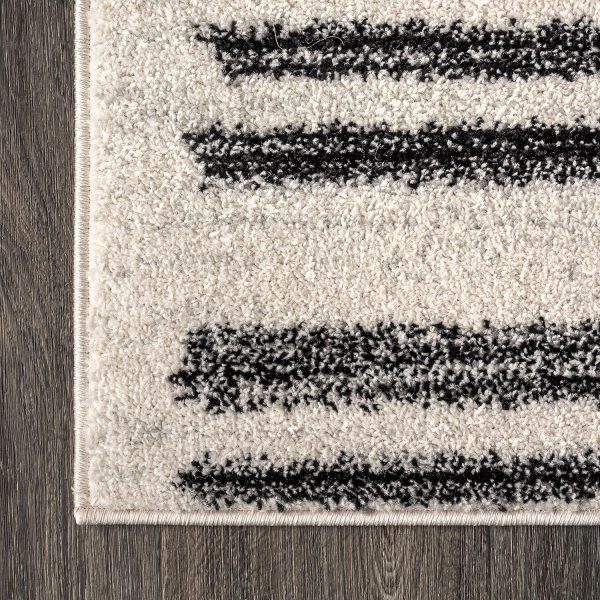 JONATHAN Y MOH207A-8 Khalil Modern Berber Stripe Indoor Farmhouse Area-Rug Bohemian Minimalistic Striped Easy-Cleaning Bedroom Kitchen Living Room Non Shedding, 8 X 10, Cream,Black - Image 11