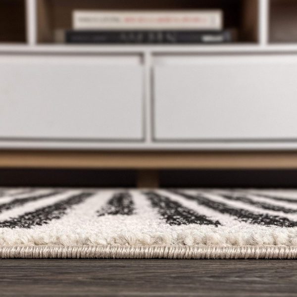 JONATHAN Y MOH207A-8 Khalil Modern Berber Stripe Indoor Farmhouse Area-Rug Bohemian Minimalistic Striped Easy-Cleaning Bedroom Kitchen Living Room Non Shedding, 8 X 10, Cream,Black - Image 12