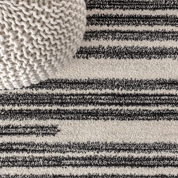 JONATHAN Y MOH207A-8 Khalil Modern Berber Stripe Indoor Farmhouse Area-Rug Bohemian Minimalistic Striped Easy-Cleaning Bedroom Kitchen Living Room Non Shedding, 8 X 10, Cream,Black - Image 9