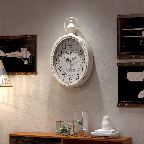 Menterry Small Retro Oval Wall Clock, Antique Old Design, White Vintage Style, Battery Operated Silent Decor Wall Clocks for Kitchen,Bedroom,Farmhouse,Bathroom (11.2" H x 6.7" W) - Image 7
