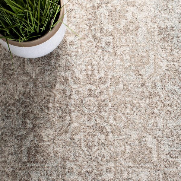 SAFAVIEH Evoke Collection Area Rug - 9' x 12', Ivory & Taupe, Oriental Distressed Design, Non-Shedding & Easy Care, Ideal for High Traffic Areas in Living Room, Bedroom (EVK256E) - Image 6